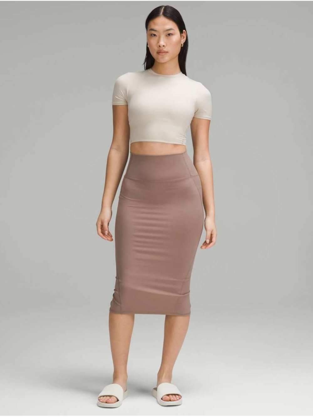 NWT Lululemon Nulu Slim Fit High Rise Midi Skirt